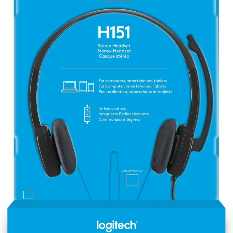 Logitech Headet Wired Stereo H151 Black