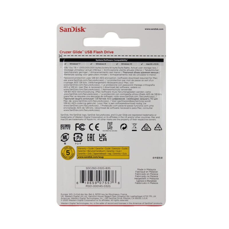 SanDisk 32GB Cruzer Glide USB 3.0 – Compact & Secure Flash Storage - Image 4