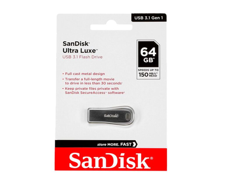 SanDisk Ultra Flair 64GB USB 3.0 Flash Drive – Sleek, Durable, and High-Speed Storage