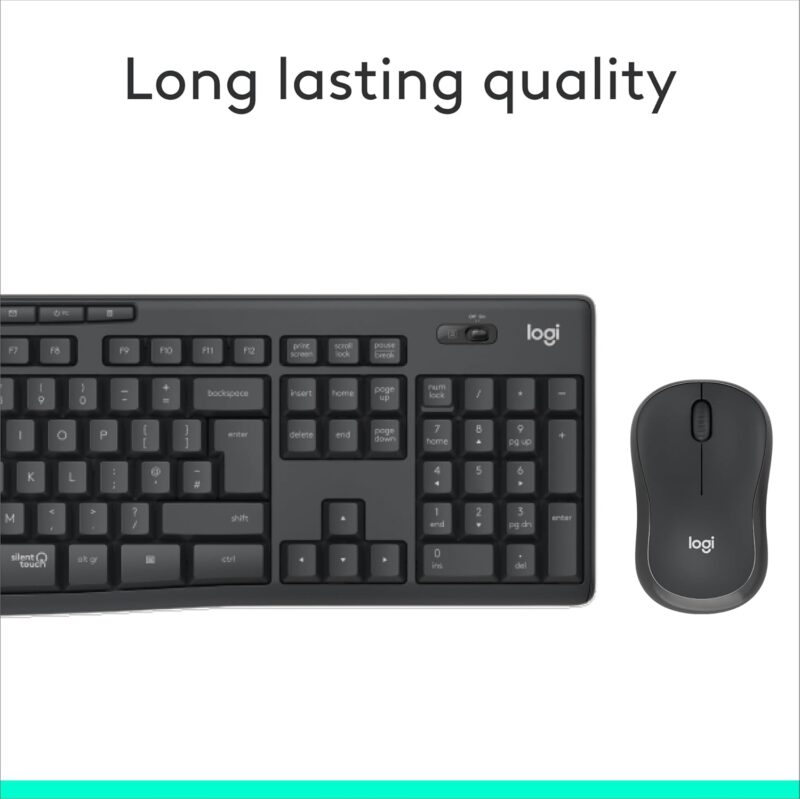 WIRELESS KEYBOARD AND MOUSE LOGITECH 920-009801 MK295 SILENT GRAPHITE ARA