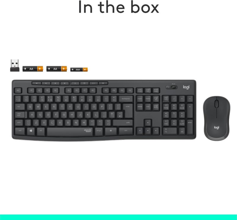 WIRELESS KEYBOARD AND MOUSE LOGITECH 920-009801 MK295 SILENT GRAPHITE ARA