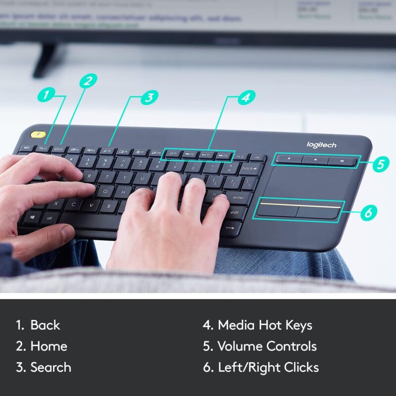 KEYBOARD LOGITECH 920-007153 K400 TOUCH PLUS ARABIC BLACK