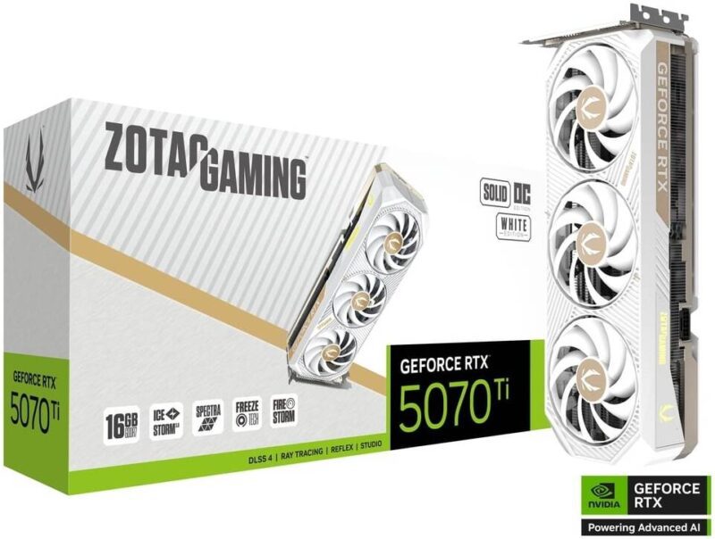 ZOTAC GAMING GeForce RTX 5070 Ti SOLID CORE OC White Edition