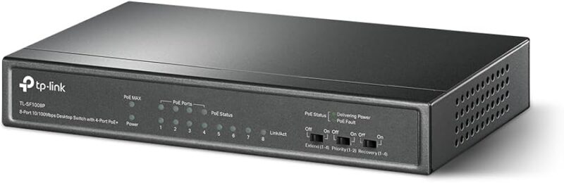 TPLINK SWITCH TL-SF1008P 8 PORT POE - Image 3