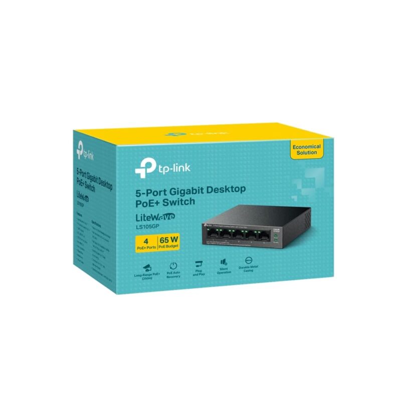 TPLINK SWITCH 5 PORT GIGA MS105GP - Image 3